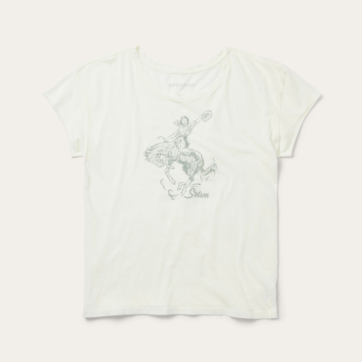 Bucking Cowgirl Graphic Tee White | Stetson Women