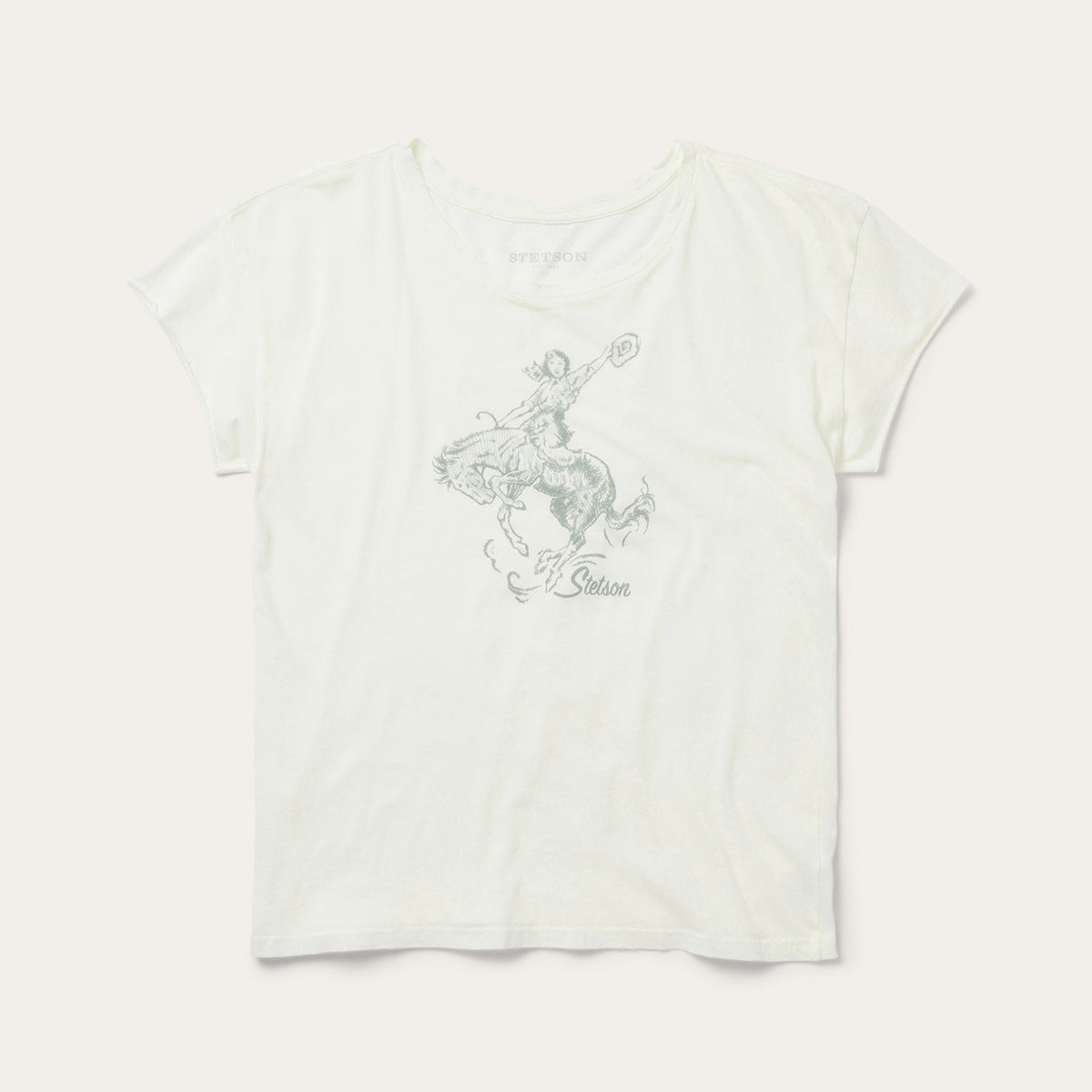 Bucking Cowgirl Graphic Tee White | Stetson Women