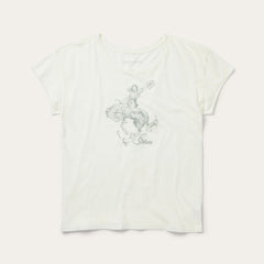 Bucking Cowgirl Graphic Tee White | Stetson Women