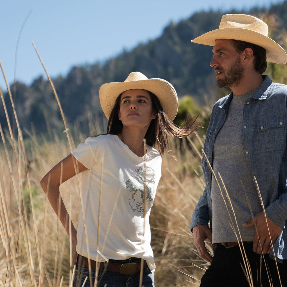 Bucking Cowgirl Graphic Tee White | Stetson Women