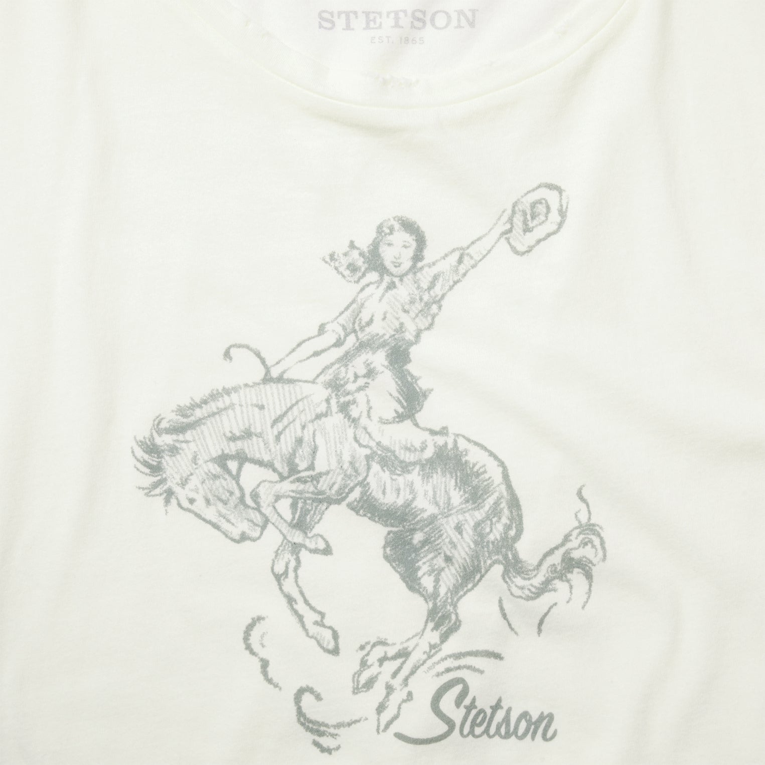 Bucking Cowgirl Graphic Tee White | Stetson Women