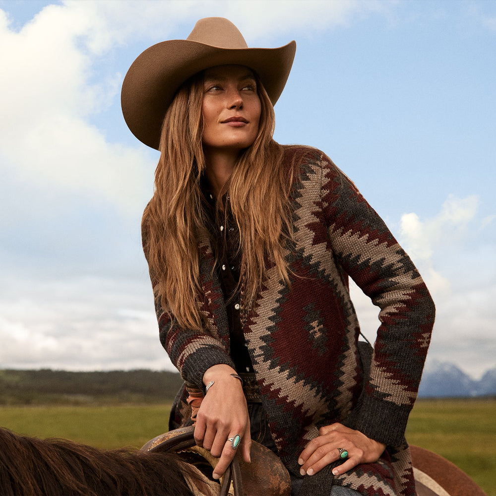 Aztec Duster Sweater Wine | Stetson Women