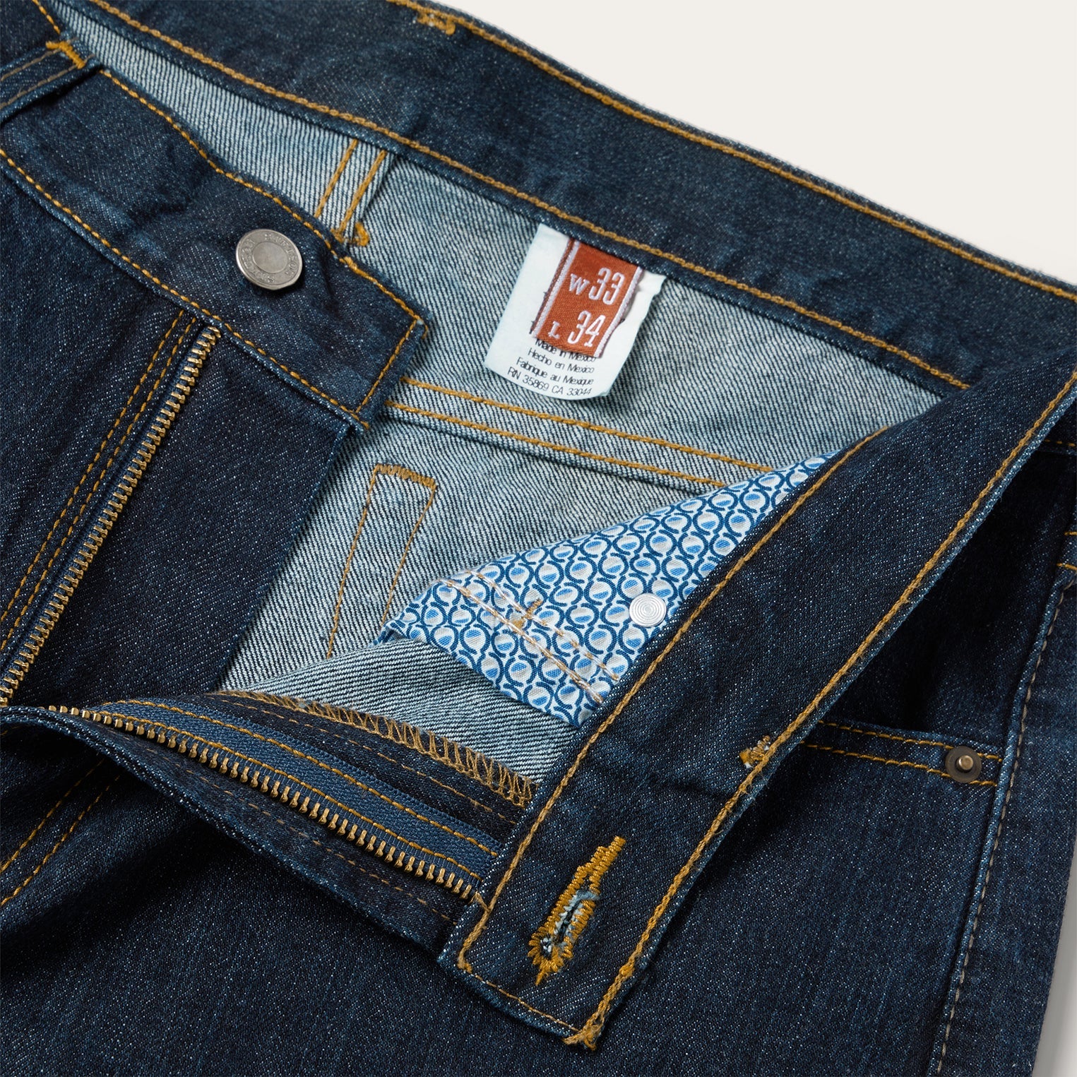 1520 Fit Standard Straight Leg Jean Blue | Stetson Men