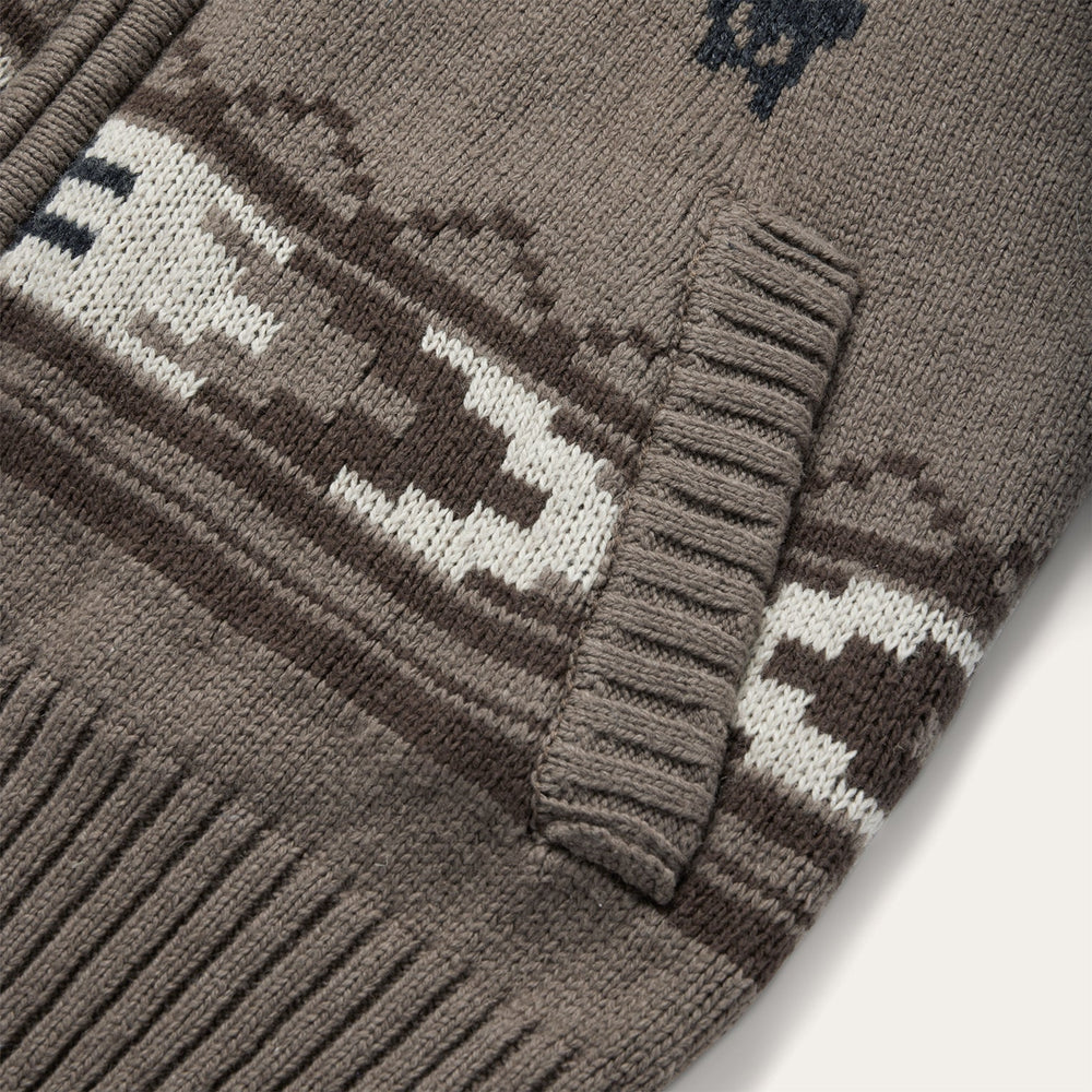 Longhorn Cardigan Brown | Stetson Men