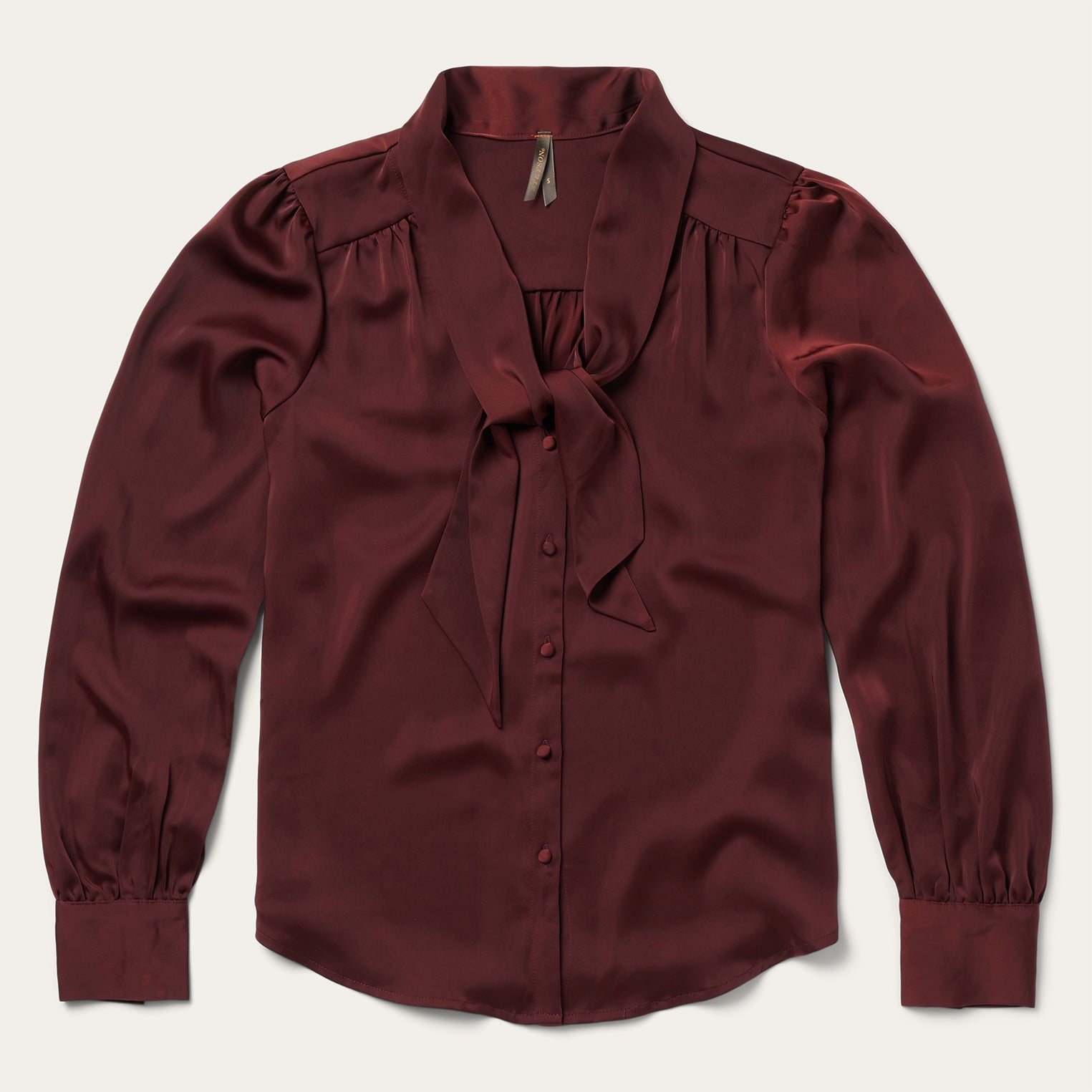 Wine Satin Blouse Red | Stetson Women