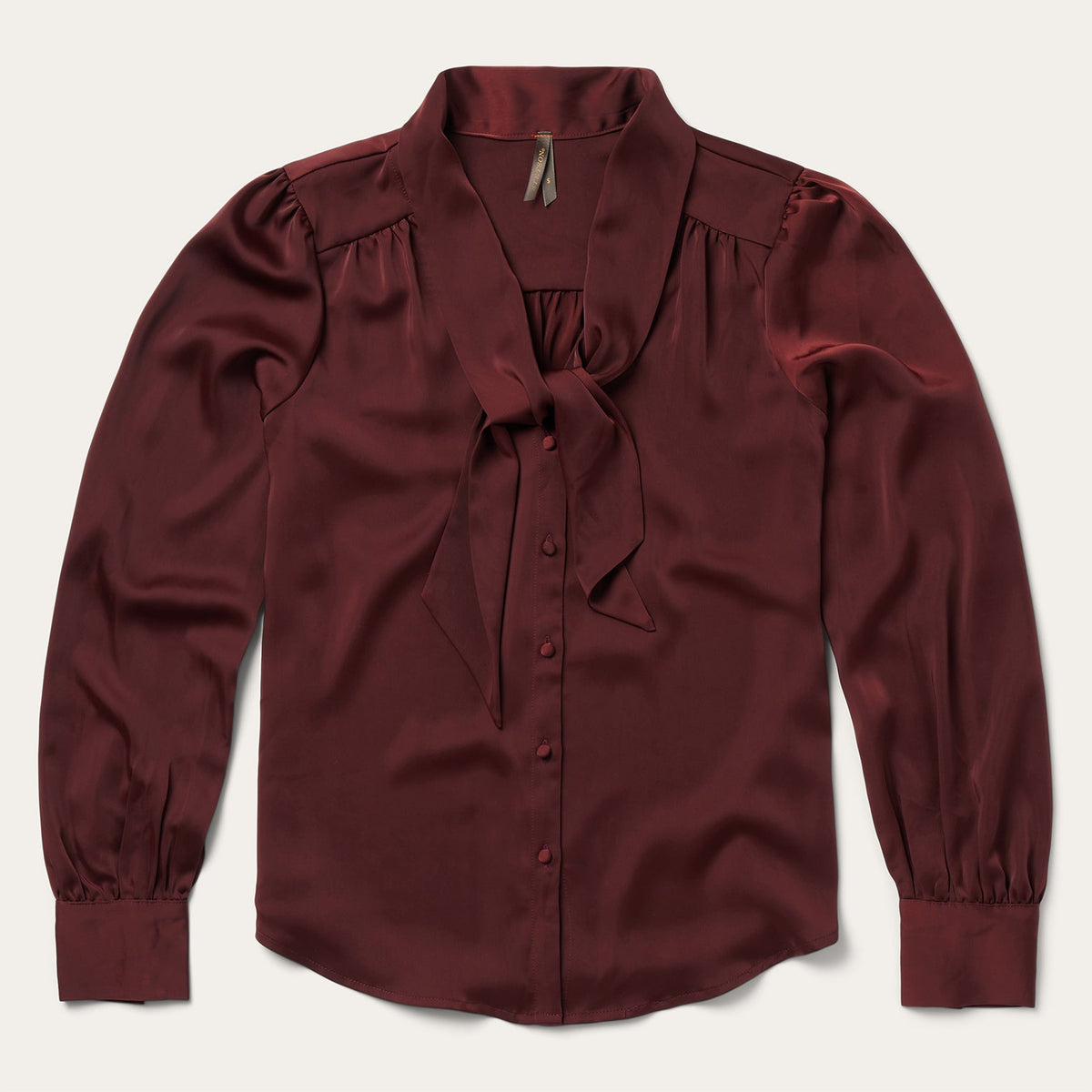 Wine Satin Blouse Red | Stetson Women