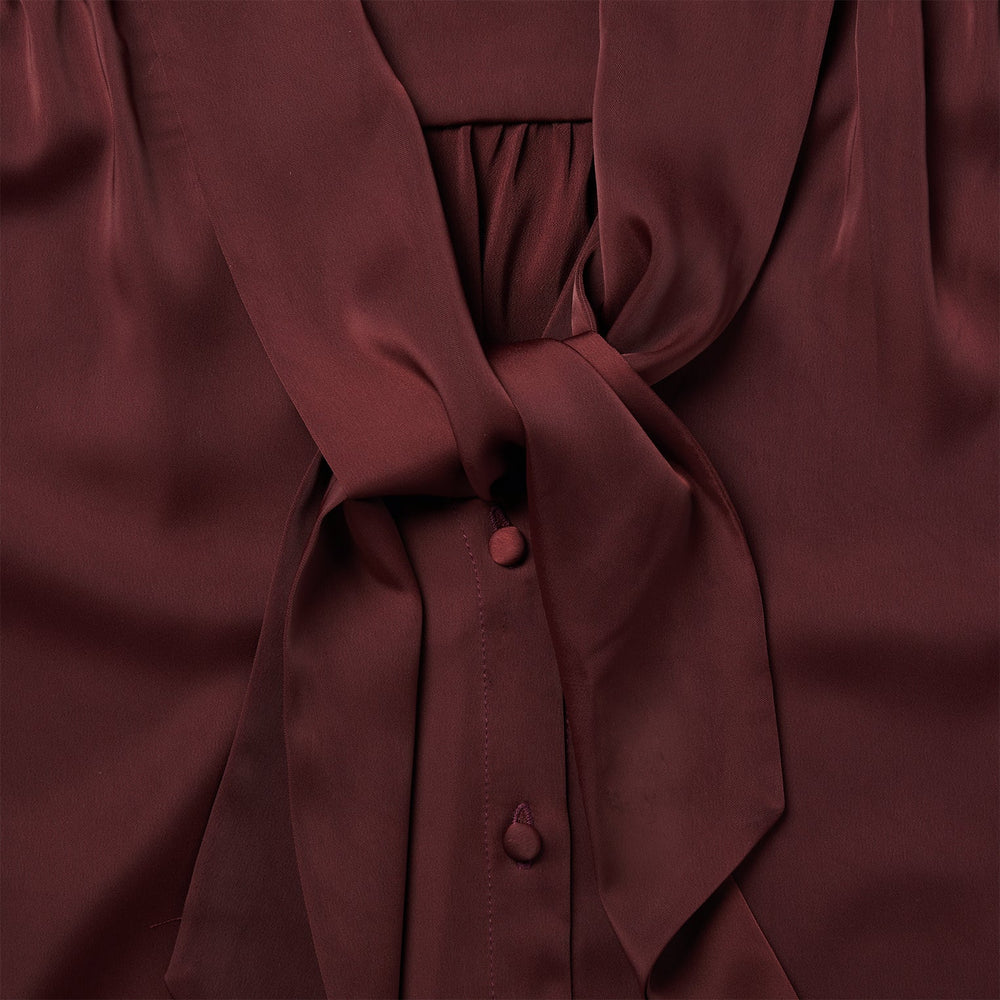 Wine Satin Blouse Red | Stetson Women