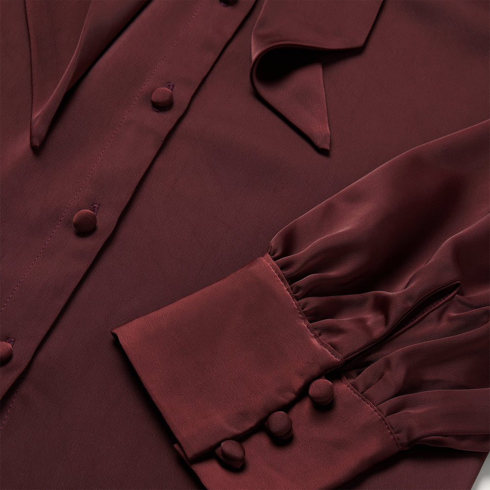 Wine Satin Blouse Red | Stetson Women