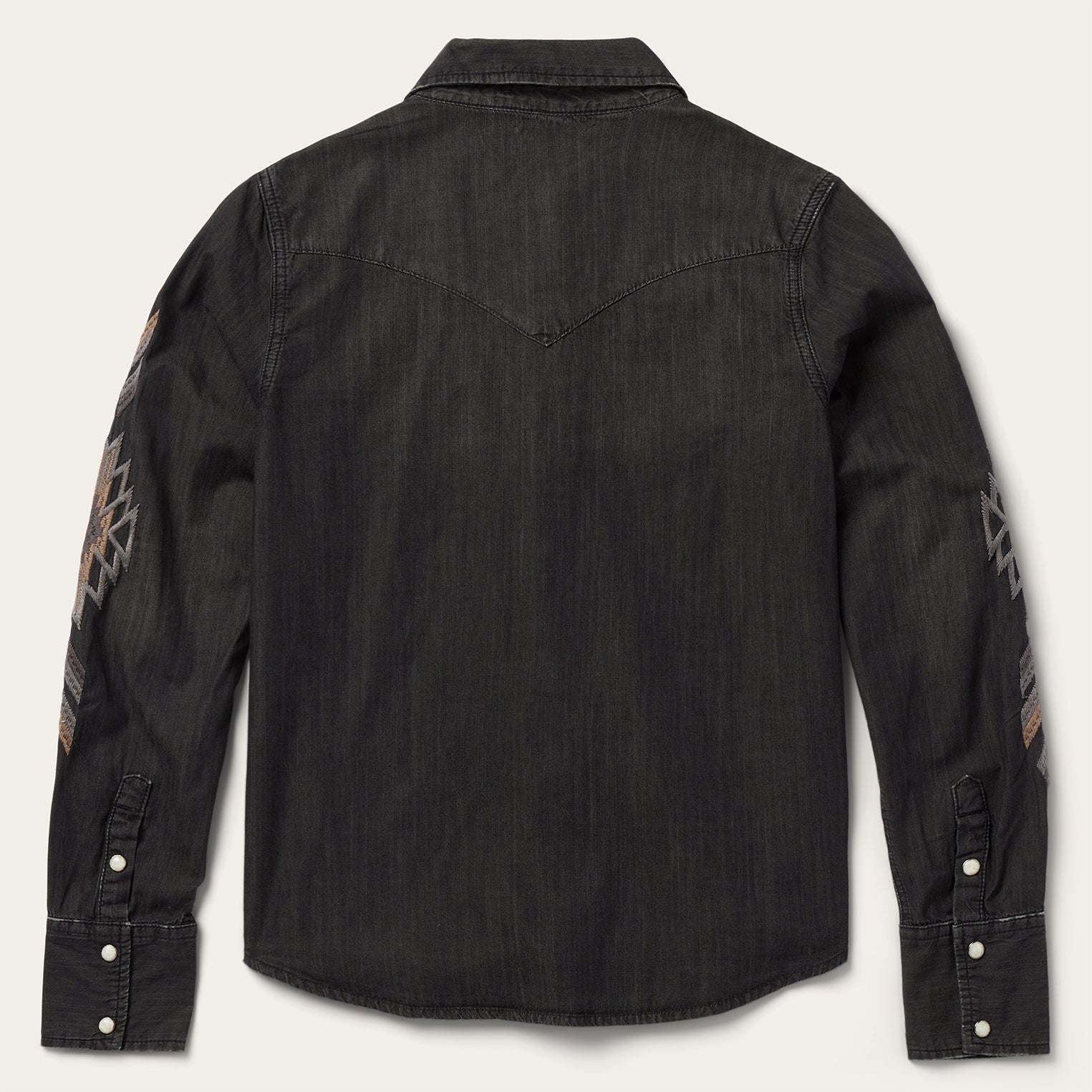 Embroidered Black Denim Shirt Black | Stetson Women
