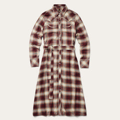 Black Cherry Plaid Shirt Dress Red | Stetson Women