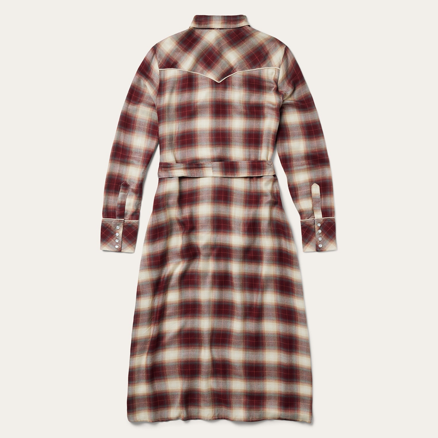 Black Cherry Plaid Shirt Dress Red | Stetson Women