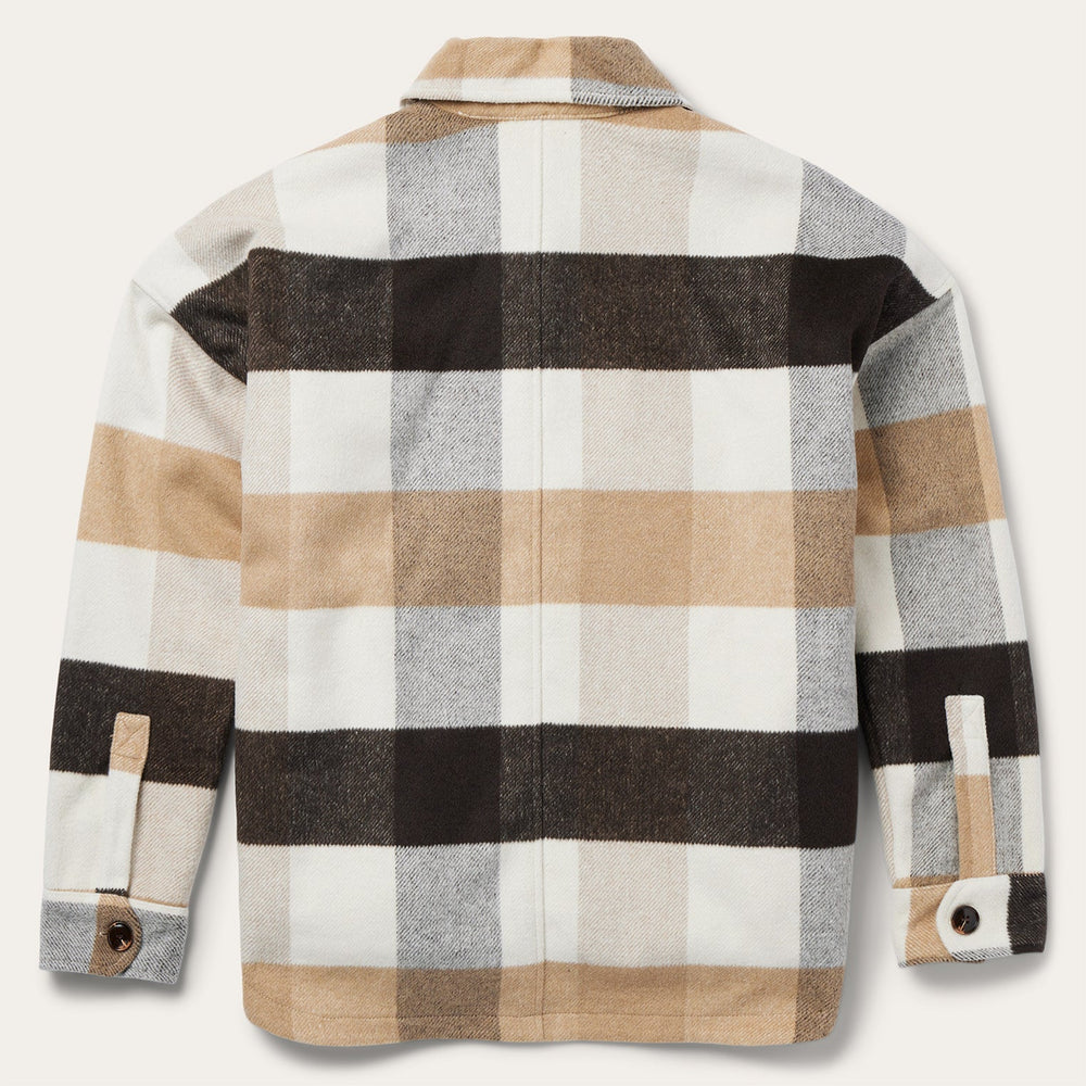 Oversize Plaid Shirt Jacket Brown | Stetson Women