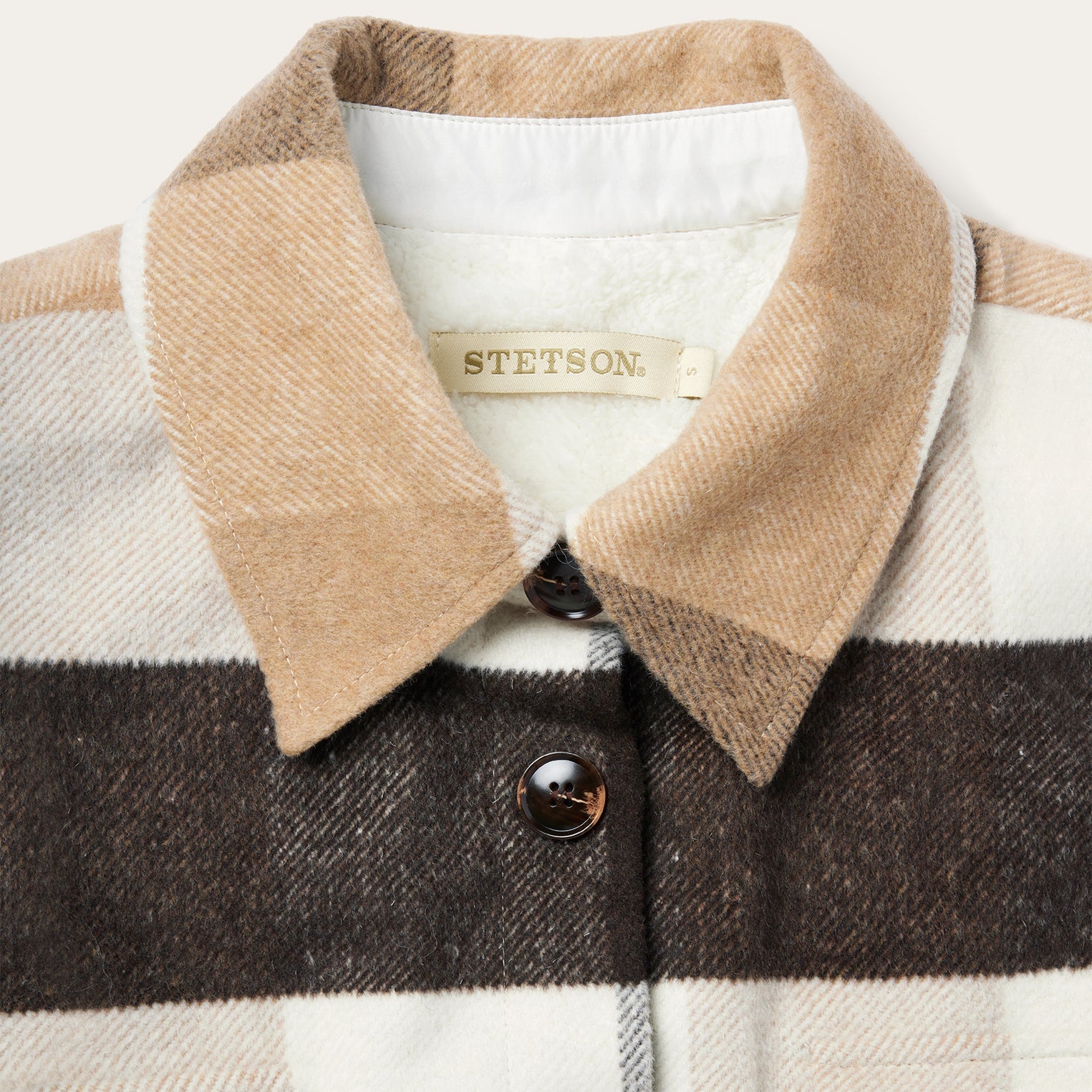 Oversize Plaid Shirt Jacket Brown | Stetson Women