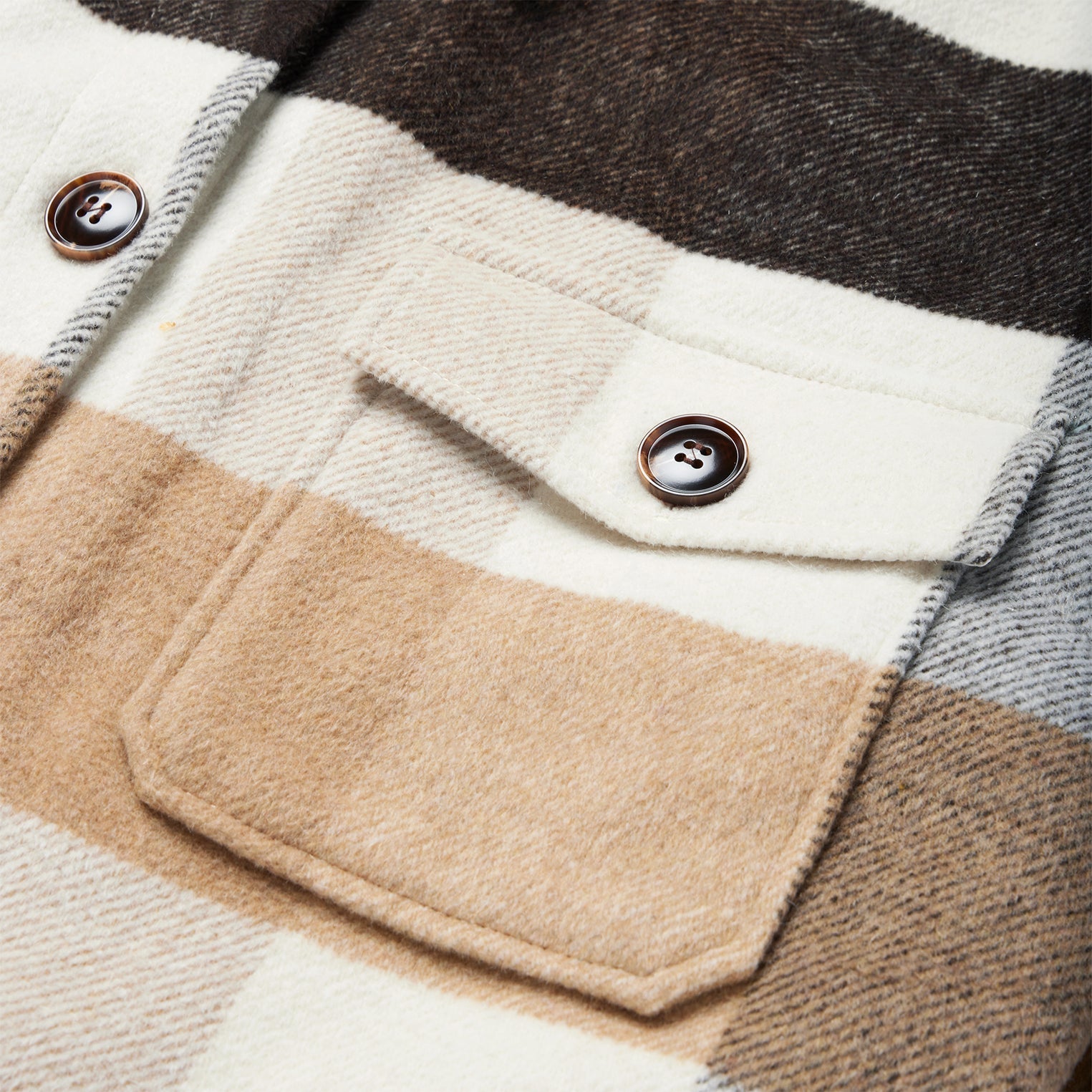 Oversize Plaid Shirt Jacket Brown | Stetson Women