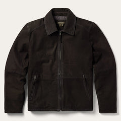 Zip Front Suede Leather Jacket Brown | Stetson Men