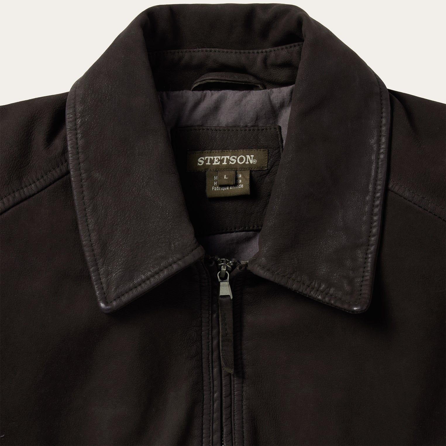 Zip Front Suede Leather Jacket Brown | Stetson Men