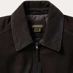 Zip Front Suede Leather Jacket Brown | Stetson Men