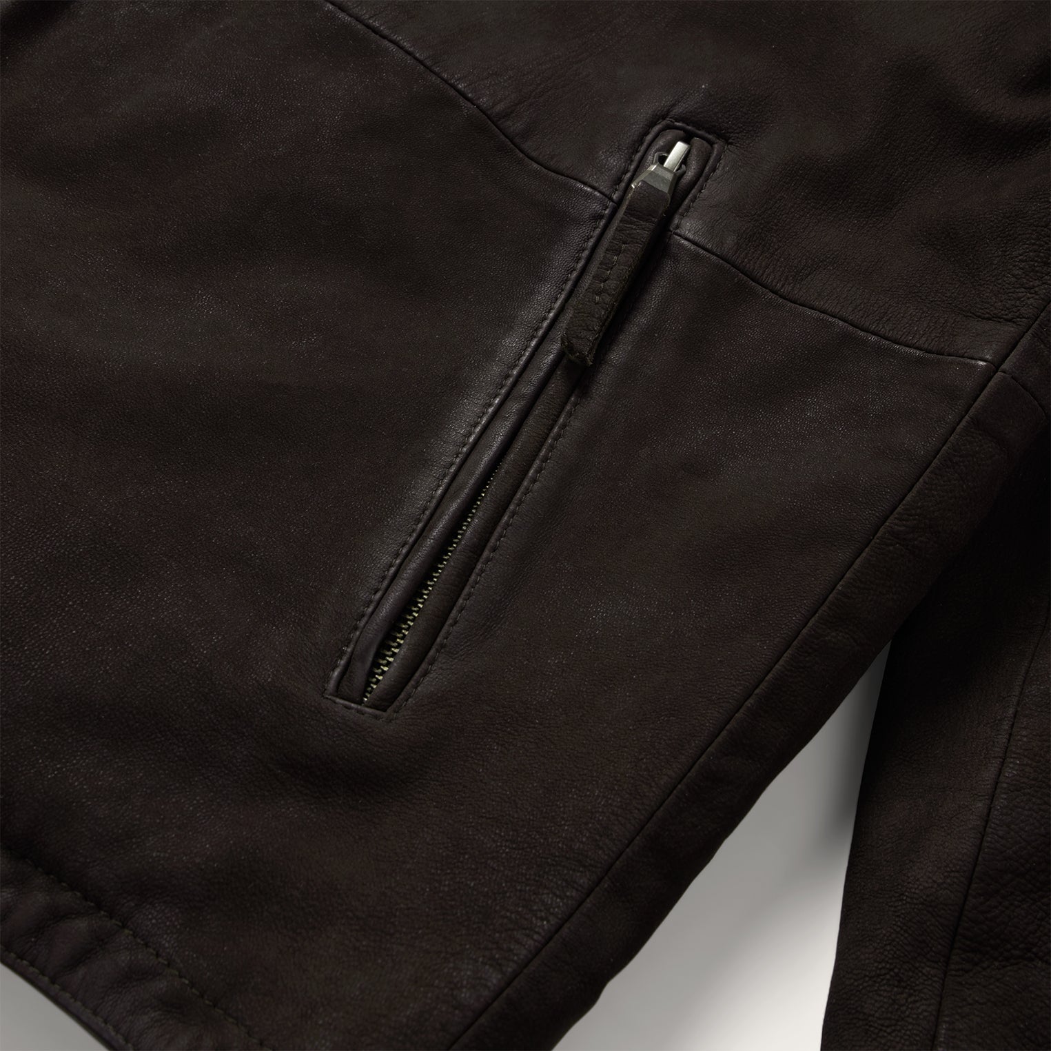 Zip Front Suede Leather Jacket Brown | Stetson Men