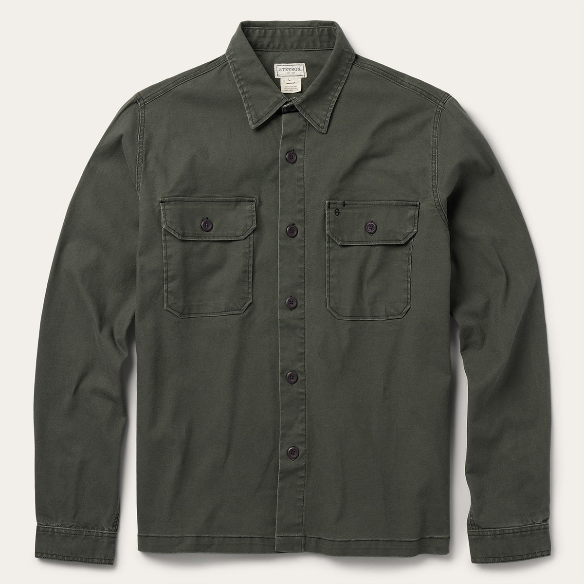 Stretch Canvas Jac-Shirt Green | Stetson Men