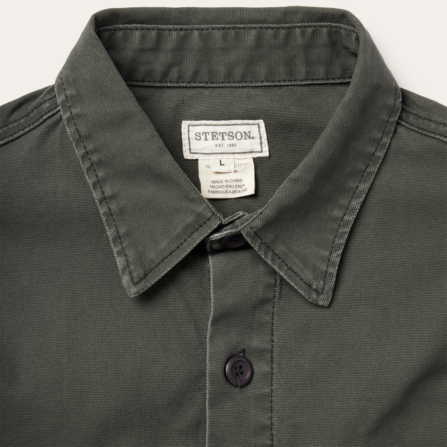 Stretch Canvas Jac-Shirt Green | Stetson Men
