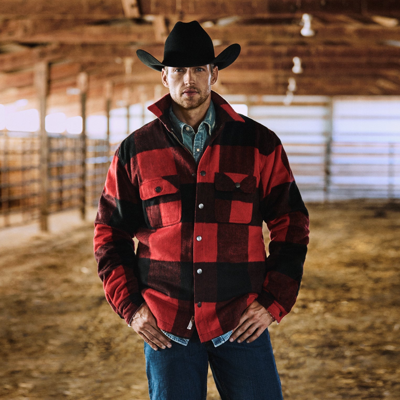 Buffalo Plaid Western Coat Red | Stetson Men