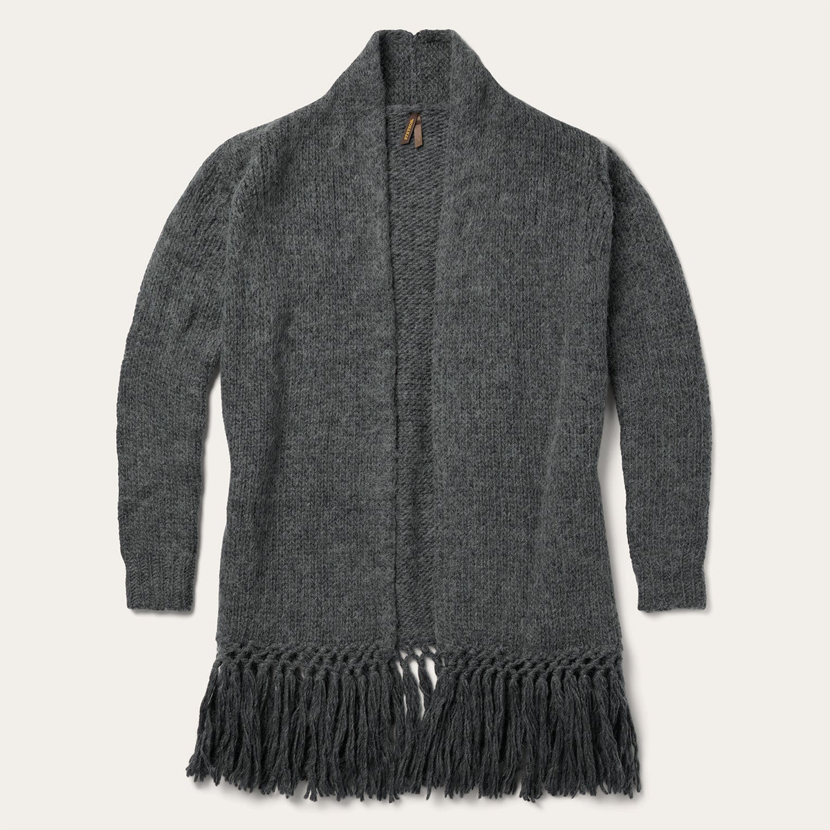 Charcoal Fringed Cardigan Grey | Stetson Women