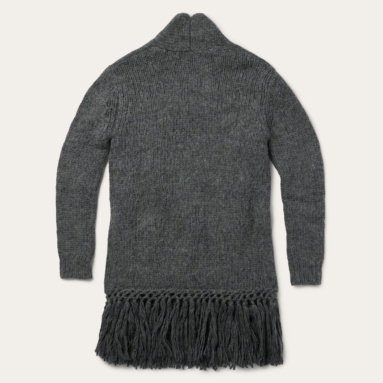 Charcoal Fringed Cardigan Grey | Stetson Women