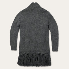 Charcoal Fringed Cardigan Grey | Stetson Women