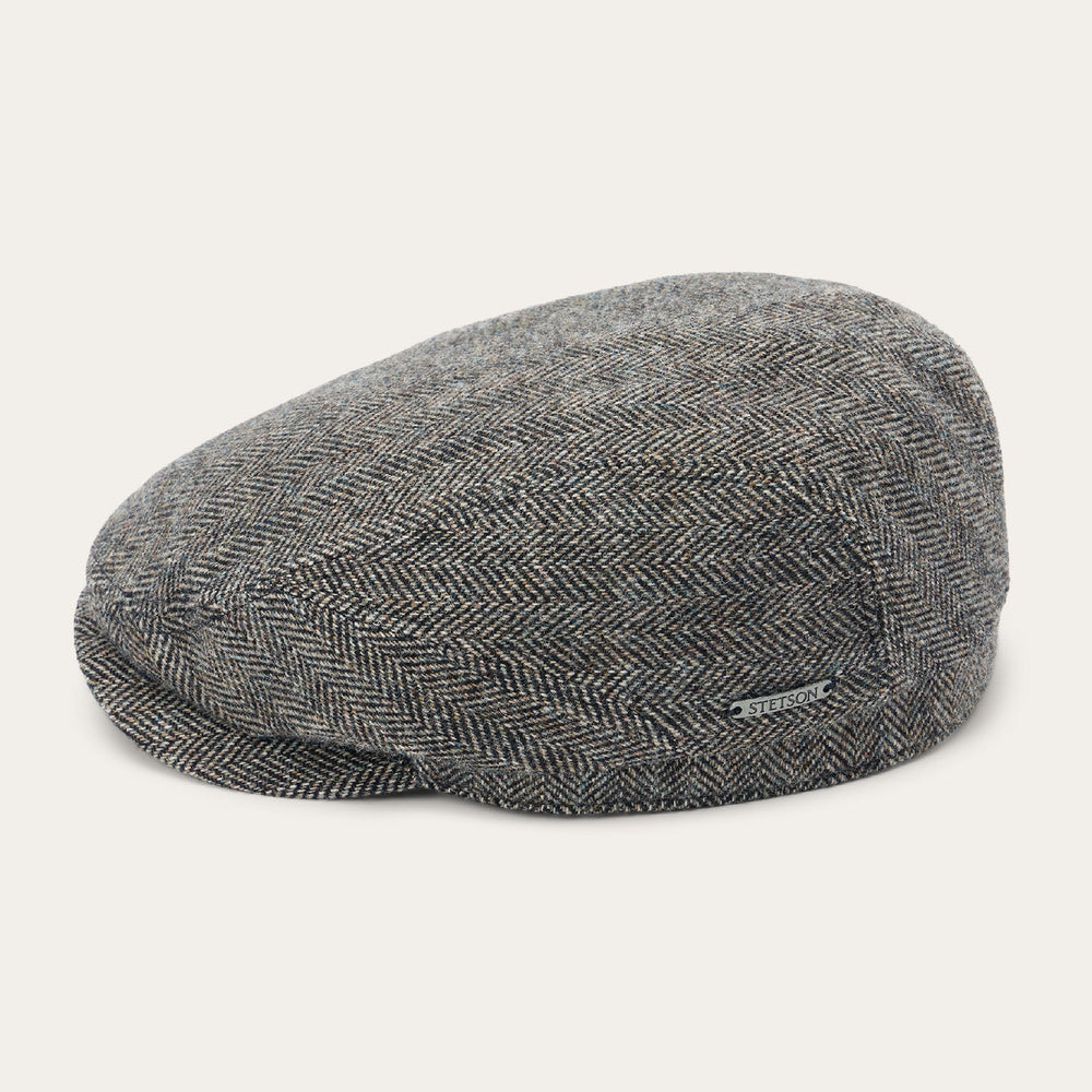 Wool Herringbone Driver Cap Anthra Melange Herringbone | Stetson Hats