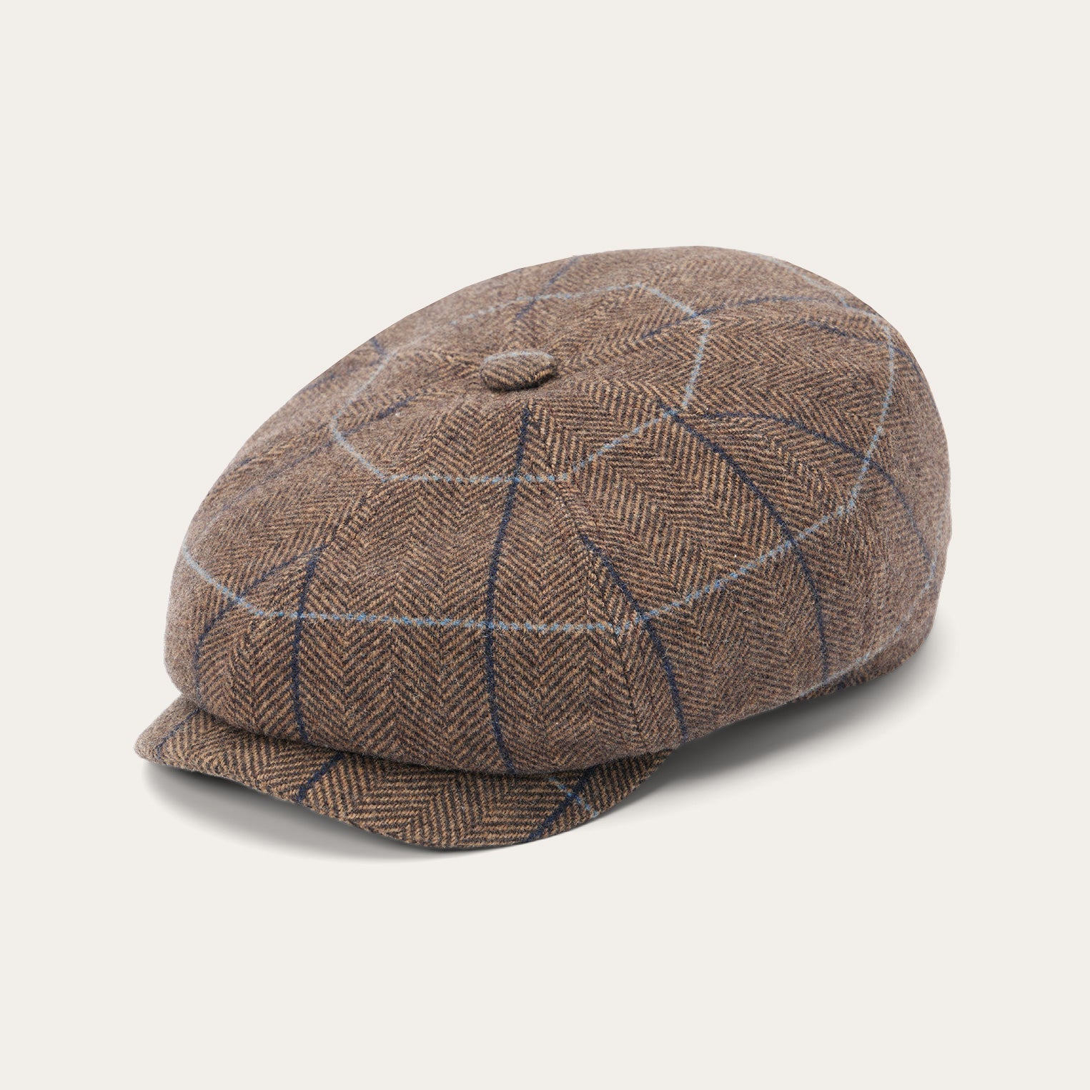 Wool Herringbone Hatteras Cap Camel Herringbone | Stetson Hats