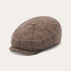 Wool Herringbone Hatteras Cap Camel Herringbone | Stetson Hats