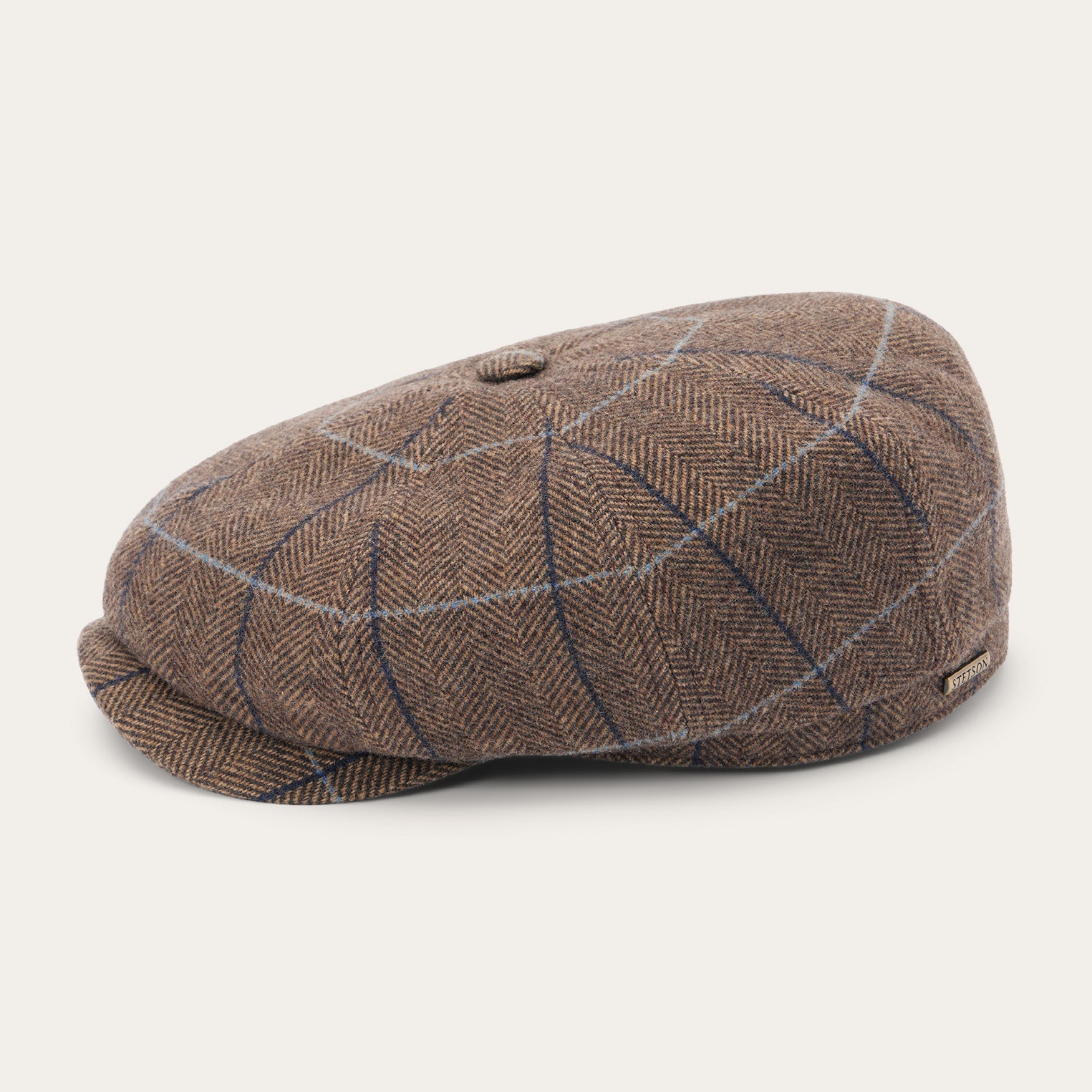 Wool Herringbone Hatteras Cap Camel Herringbone | Stetson Hats