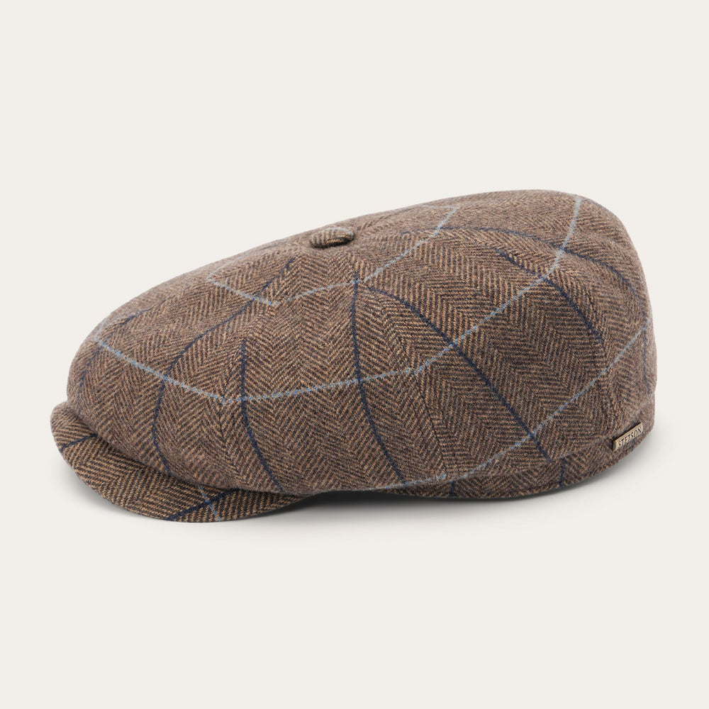 Wool Herringbone Hatteras Cap Camel Herringbone | Stetson Hats