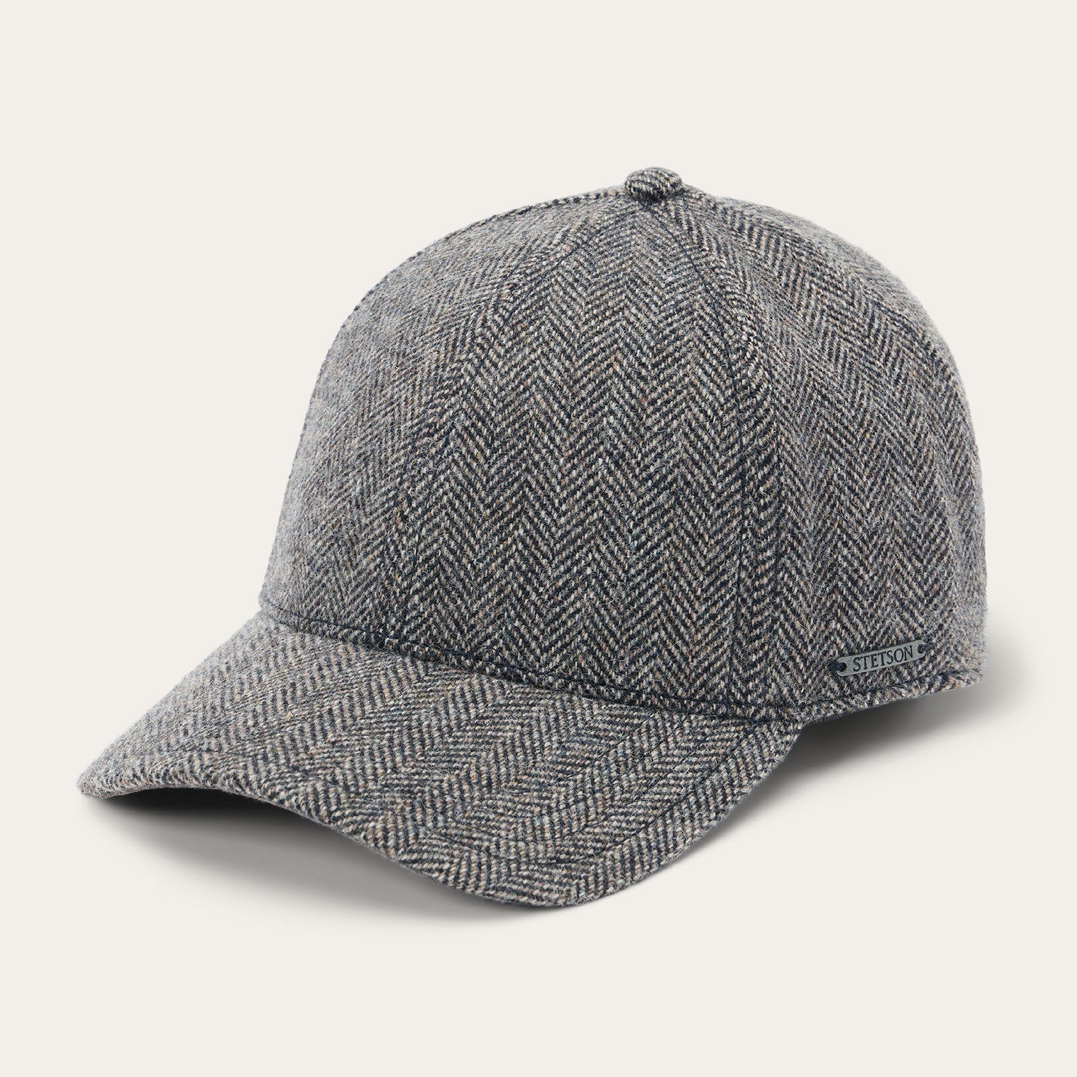 Wool Herringbone Baseball Cap Anthra Melange Herringbone | Stetson Hats