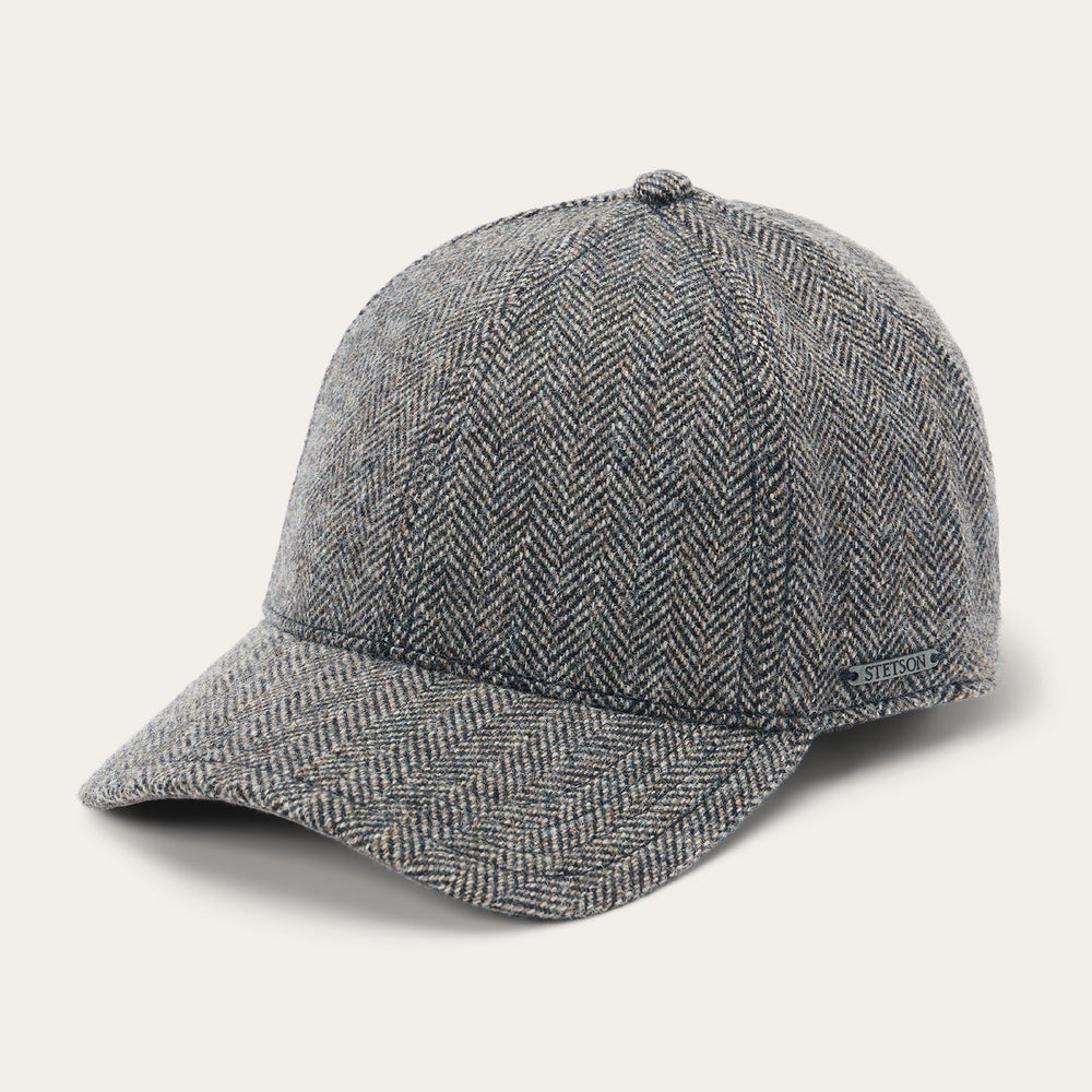 Wool Herringbone Baseball Cap Anthra Melange Herringbone | Stetson Hats
