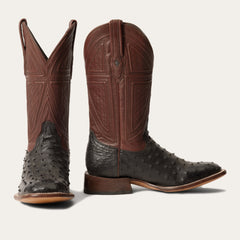 Dillon Ostrich Boots Black | Stetson