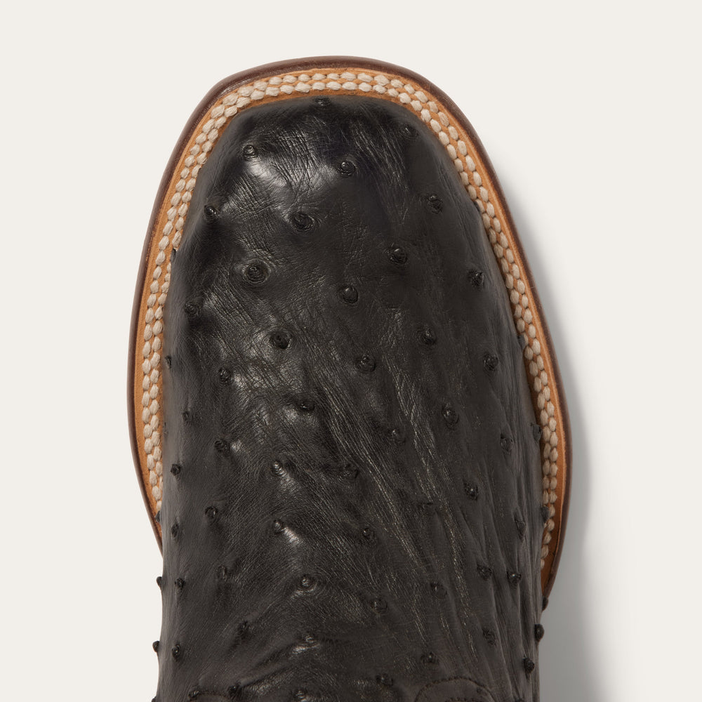 Dillon Ostrich Boots Black | Stetson