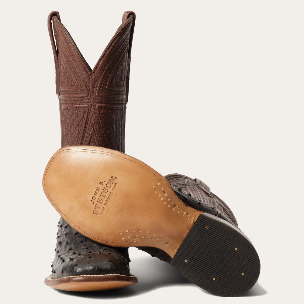 Dillon Ostrich Boots Black | Stetson