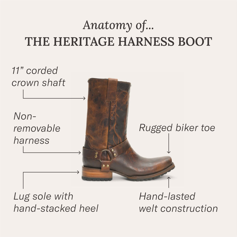Heritage Harness Boots Burnished Vintage Tan | Stetson