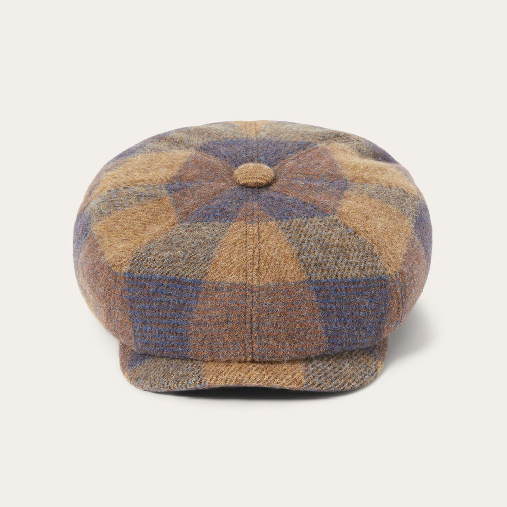 Wool Check Hatteras Cognac/Sand/Blue | Stetson Hats