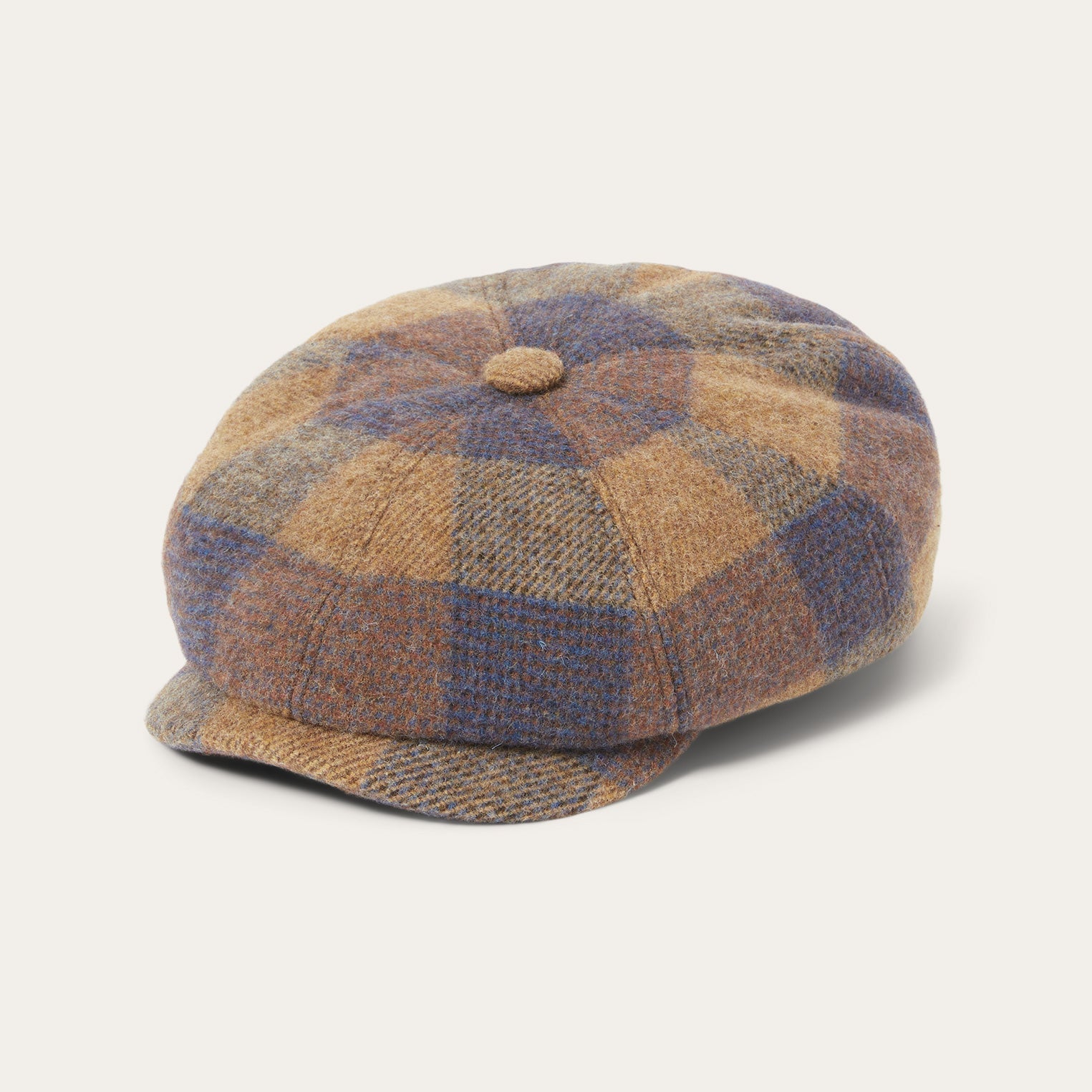 Wool Check Hatteras Cognac/Sand/Blue | Stetson Hats