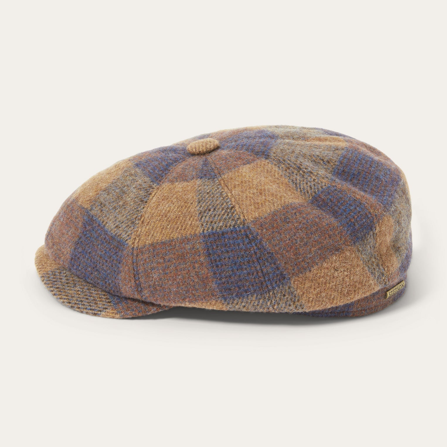 Wool Check Hatteras Cognac/Sand/Blue | Stetson Hats