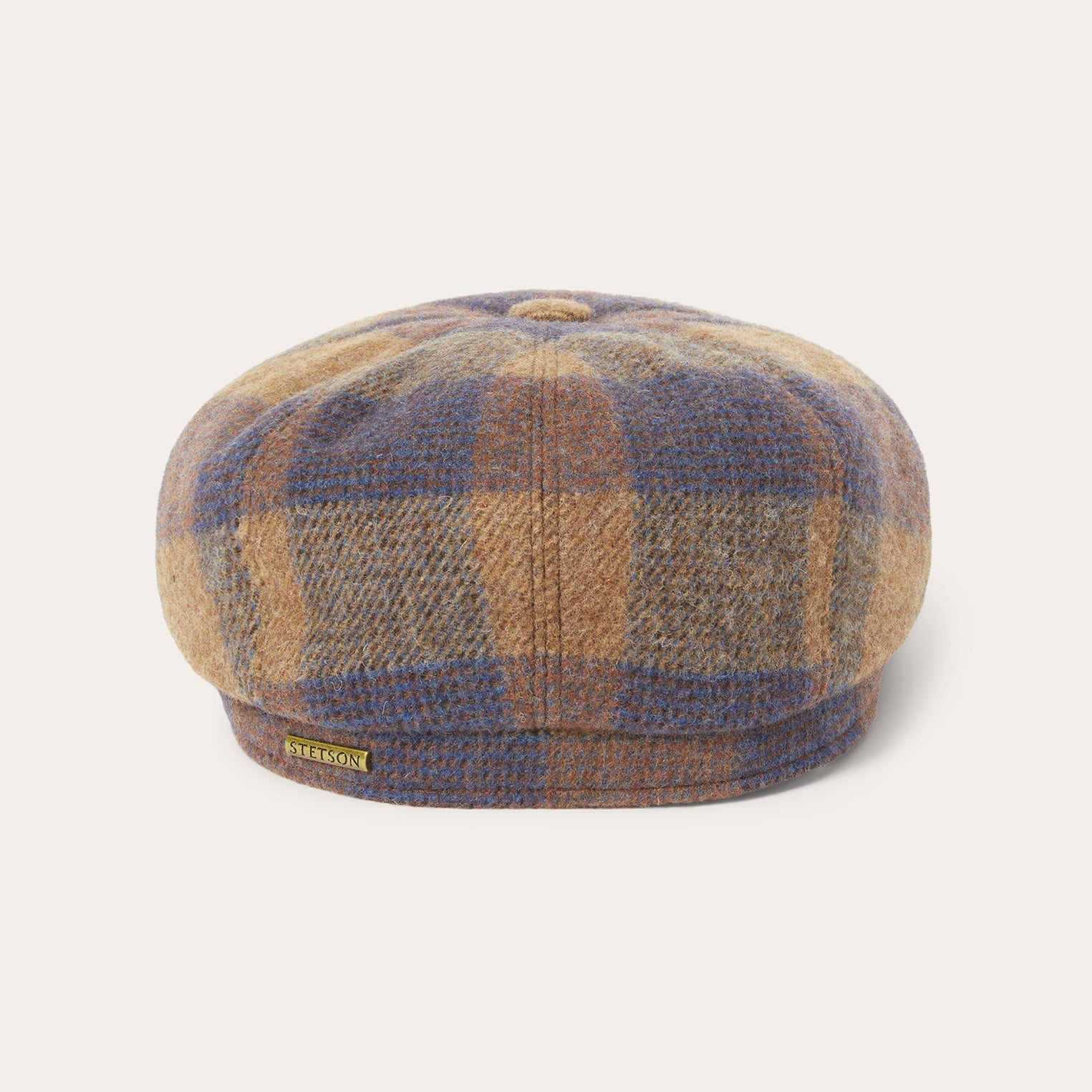 Wool Check Hatteras Cognac/Sand/Blue | Stetson Hats
