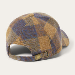 Wool Check Baseball Cap Cognac/Sand/Blue | Stetson Hats