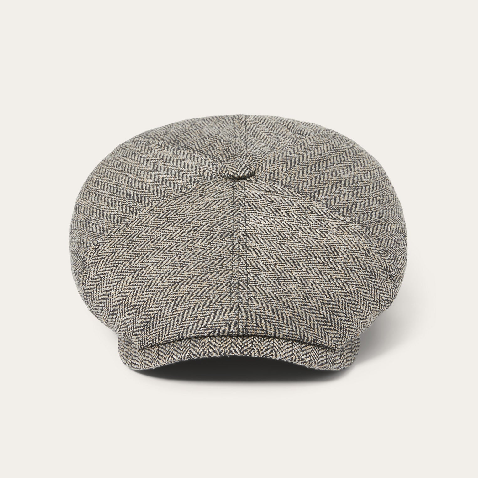 Silk Six-Panel Cap Black/Brown Herringbone | Stetson Hats