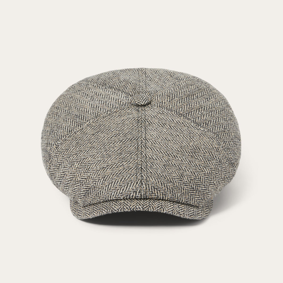 Silk Six-Panel Cap Black/Brown Herringbone | Stetson Hats