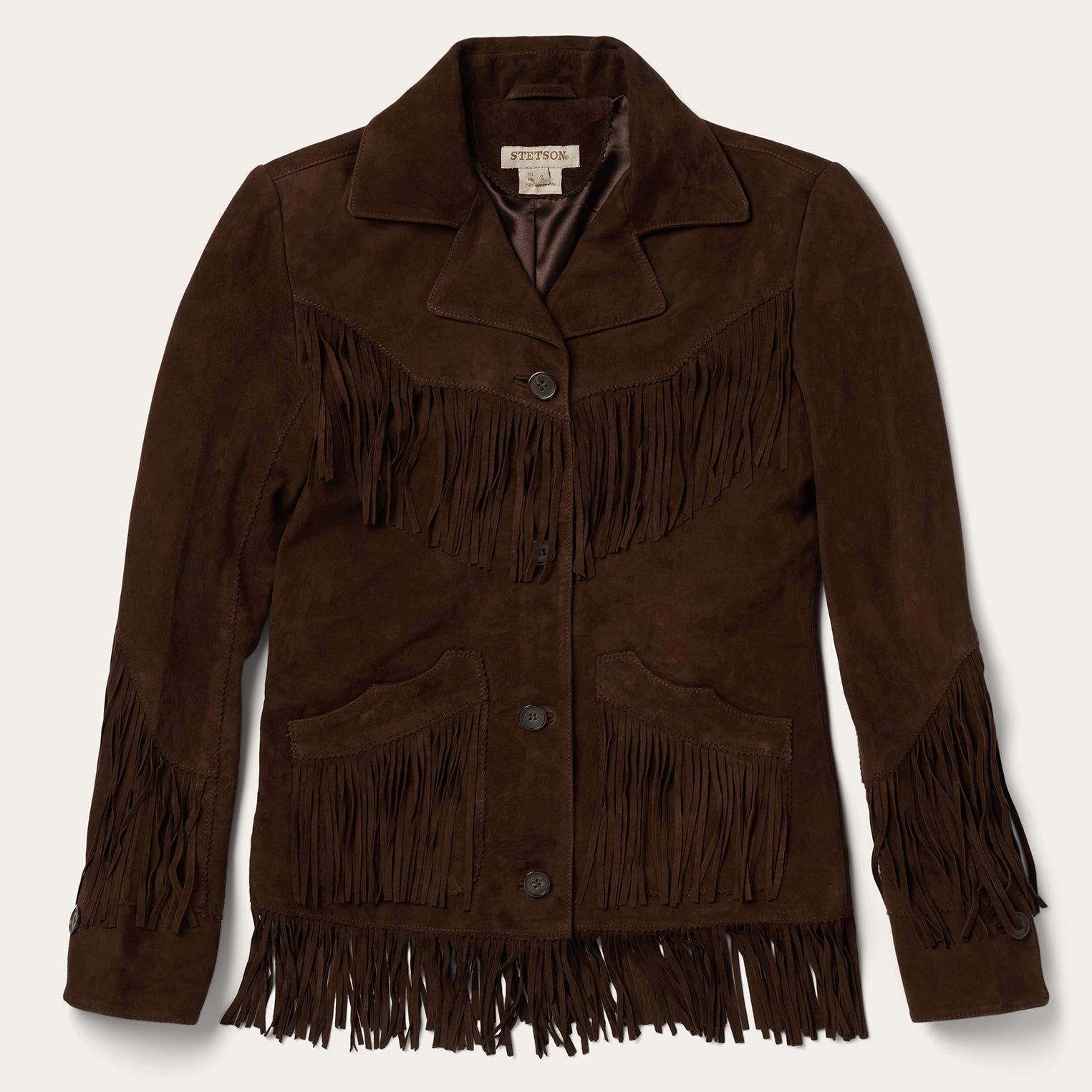 Fringe Suede Jacket Chocolate | Stetson Women