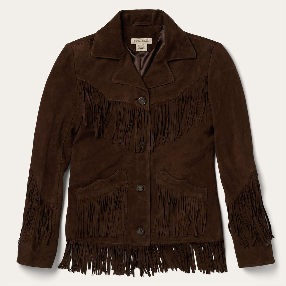 Fringe Suede Jacket Chocolate | Stetson Women