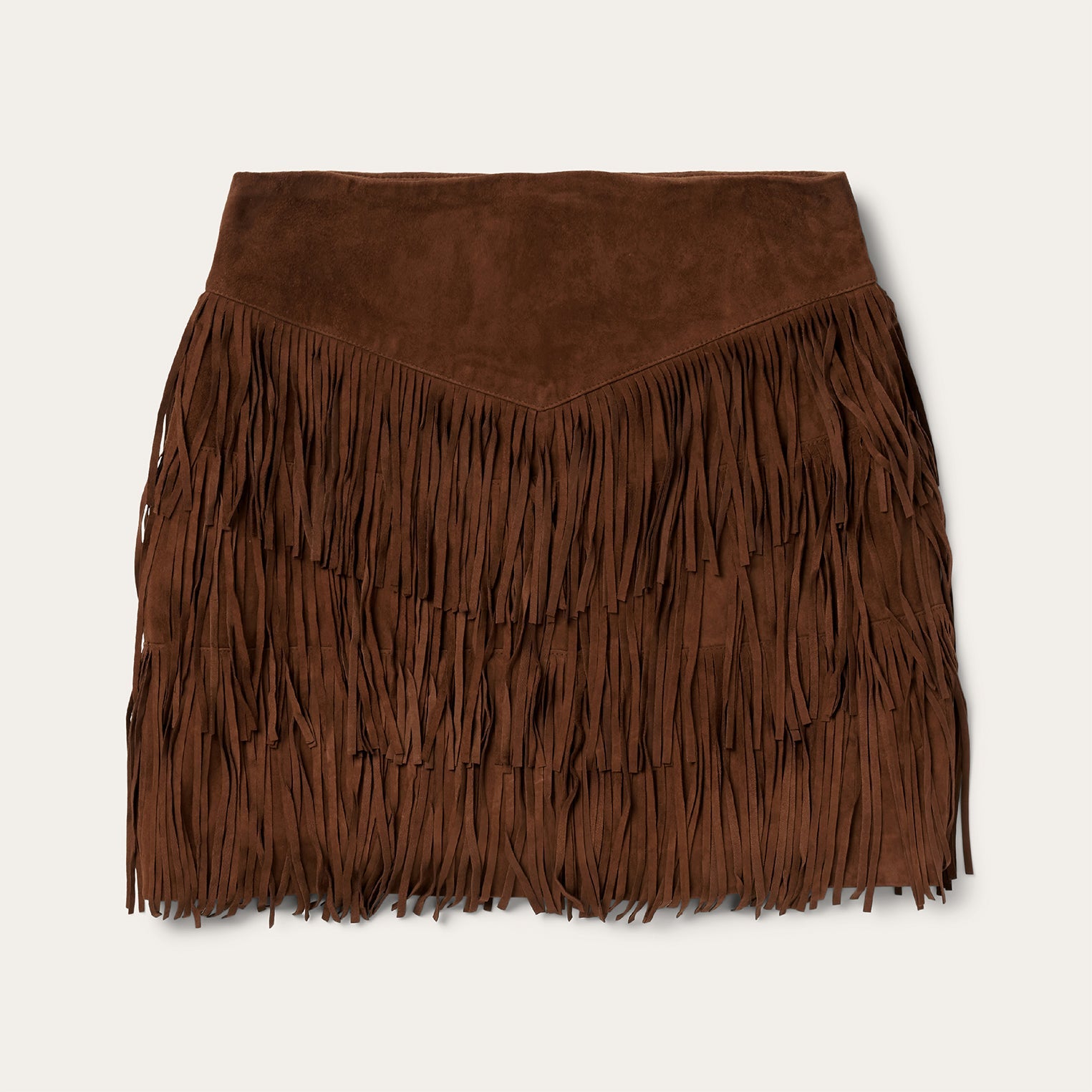 Lamb Suede Fringe Mini Skirt Brown | Stetson Women