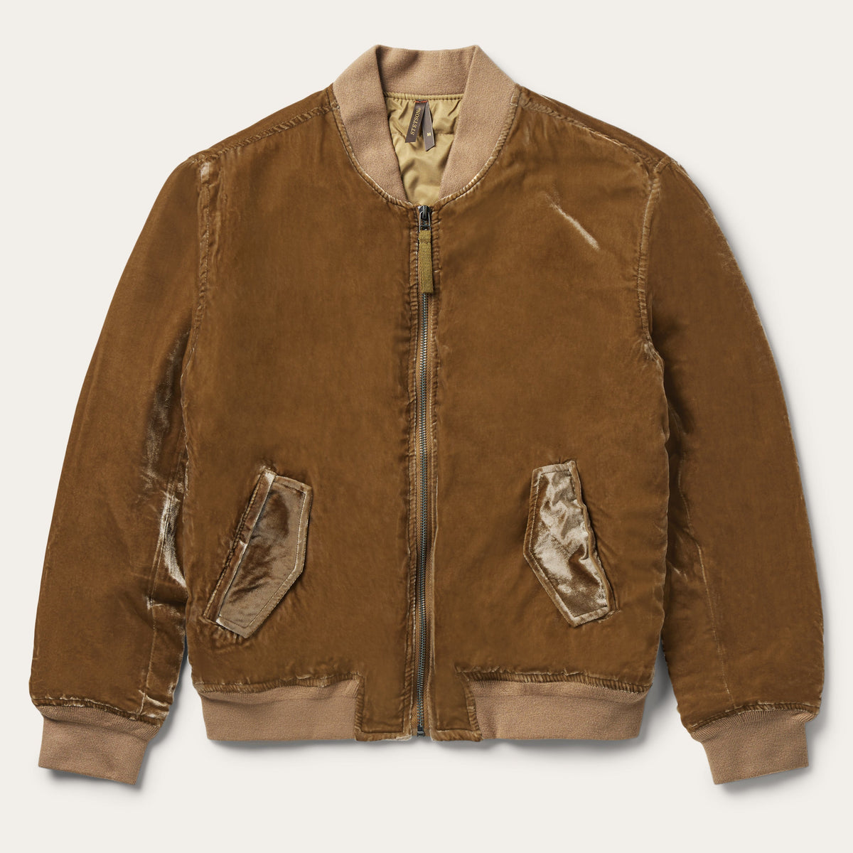 Embroidered Velvet Bomber Jacket Copper | Stetson Women